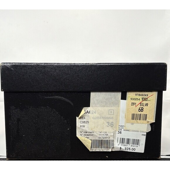 Chanel Black Platform Pumps w/ White Chain Detail Black Suede Cap Toe Heels 36 6 - Picture 13 of 15